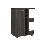 Landers 2 Piece Living Room Set, Bar Cart + Coffee Table, Carbon Espresso Finish