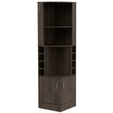 Bristol 2 Piece Living Room Set,  Corner Bar Cabinet + Coffee Table, Dark Walnut Finish