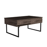 Bristol 2 Piece Living Room Set,  Corner Bar Cabinet + Coffee Table, Dark Walnut Finish