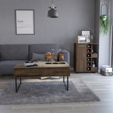 Murphys 2 Piece Living Room Set, Bar Cart + Coffee Table, Dark Walnut Finish