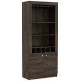 Orleans 2 Piece Living Room Set, Bar Cabinet + Coffee Table, Dark Walnut Finish