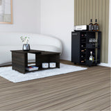 TUHOME Irvine 2-Piece Living Room Set with Storage Cabinet and Side Table, Modern Compact Furniture for Entryways, Living Rooms and Home Organization, 32.32"H x 23.62"W x 14.76"D, Espresso/Black