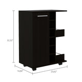 TUHOME Irvine 2-Piece Living Room Set with Storage Cabinet and Side Table, Modern Compact Furniture for Entryways, Living Rooms and Home Organization, 32.32"H x 23.62"W x 14.76"D, Espresso/Black