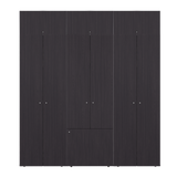Home 6 Piece, 10 Door Closet System, Top Storage Shelves, Wide Armoire for Bedroom Storage and Organization, Natural Oak