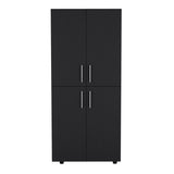Hazel 70" High Four-Door Armoire Wardrove Closet Cabinet, Six Shelves and Two Hanging Rods, Bedroom Clothes Storage Cabinet Organizer