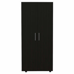 Tera Amoire, Four Shelves, Double Door Cabinet, Four Legs, Metal Hardware, Rods