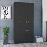 Tuhome Primavera Armoire with Double Door Cabinets, One Drawer, Metal Rod, Five Shelves, Modern and Practical Storage Solution for Bedroom or Closet