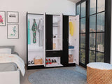 Tuhome Mitu Six Doors Armoire with Seven Interior Shelves, One Drawer, Elegant Storage Solution for Bedroom, Living Room, or Closet Organization