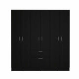 Tuhome Mitu Six Doors Armoire with Seven Interior Shelves, One Drawer, Elegant Storage Solution for Bedroom, Living Room, or Closet Organization
