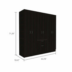 Mitu Six Doors Armoire, Seven Interior Shelves, One Drawer, Rod