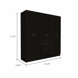 Tuhome Mitu Six Doors Armoire with Seven Interior Shelves, One Drawer, Elegant Storage Solution for Bedroom, Living Room, or Closet Organization