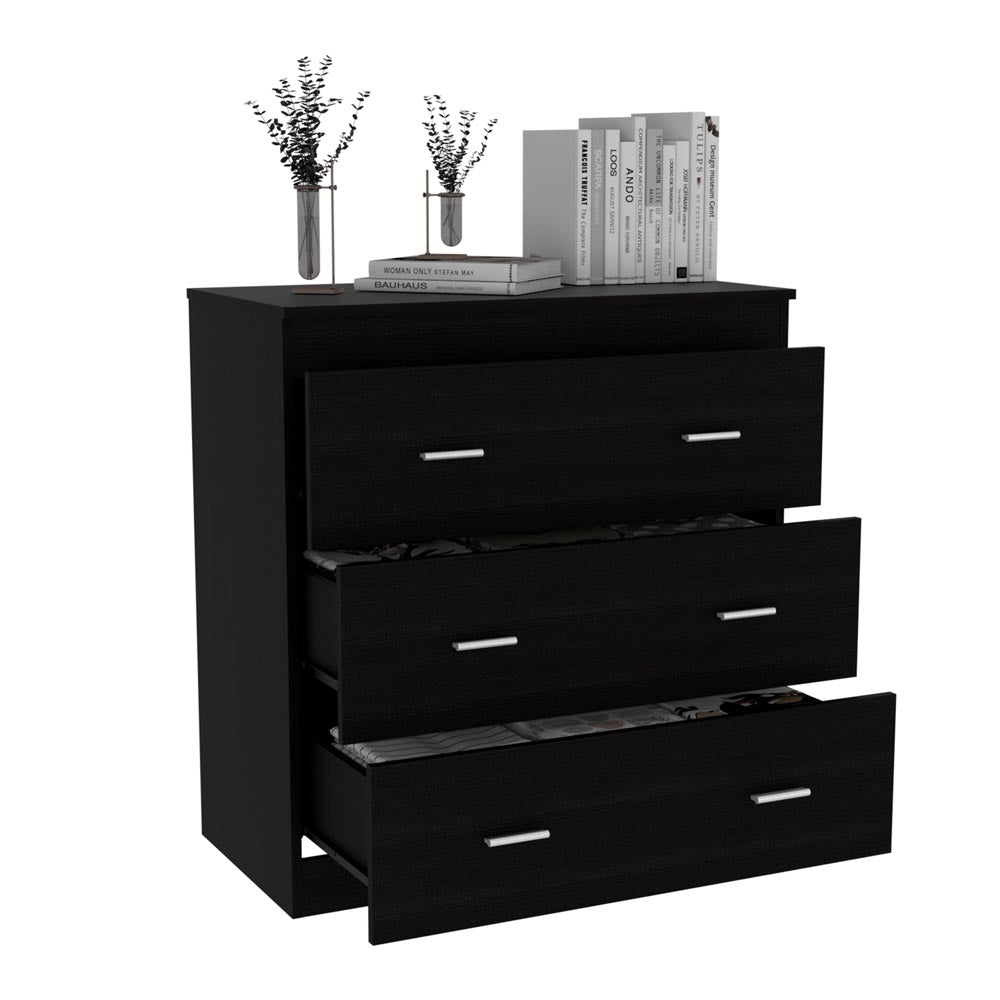 Georgia Three Drawer Dresser, Metal Handles, Superior Top