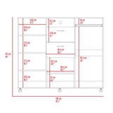 Letna Double Door Cabinet Dresser, Two Drawers, Single Cabinet, Rod