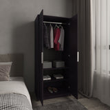 Wenden Spacious Freestanding Armoire Wardrobe Console Double Door Design for Bedroom Storage Upgrade Featuring Hanging Rod and Interior Shelves for Optimized Garment Organization