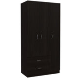 Tuhome Austral Three-Door Armoire with Double Door Hanging Cabinet, Full-Height Shelving Section, Two Spacious Storage Drawers, Modern Multi-Compartment Wardrobe for Organized Bedrooms and Versatile Home Storage