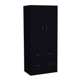 Taly Armoire with Double Doors, 2 Drawers, and Hanging Rod