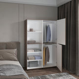 Eco Tall and Efficient Two-Door Freestanding Armoire Storage Solution Slim Vertical Design Perfect for Organizing Clothes Linens or Accessories in Tight Compact Bedroom Spaces