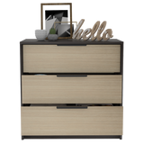 Tuhome Kaia 3 Drawers Dresser with Spacious Storage, Modern Superior Top for Décor, Functional Bedroom Organizer for Clothing and Essentials, Contemporary Space-Saving Furniture with Smooth Metal Hardware