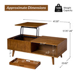 Ria Coffee Table with Lift Top and Flared Legs