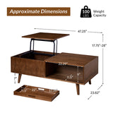 Ria Coffee Table with Lift Top and Flared Legs