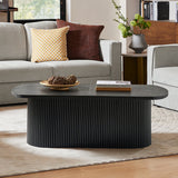 Oval Modern Coffee Table with Concealed Storage