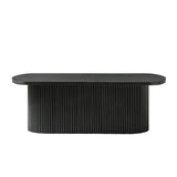 Oval Modern Coffee Table with Concealed Storage