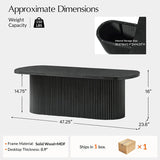 Oval Modern Coffee Table with Concealed Storage