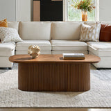 Oval Modern Coffee Table with Concealed Storage