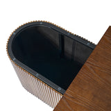 Oval Modern Coffee Table with Concealed Storage