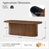 Oval Modern Coffee Table with Concealed Storage