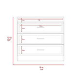 Melia Three Drawer Dresser, Superior Top, Metal Hardware