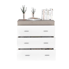 Georgia Three Drawer Dresser, Metal Handles, Superior Top