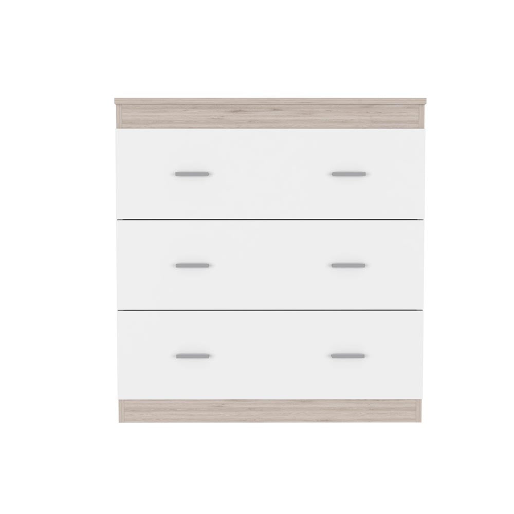 Georgia Three Drawer Dresser, Metal Handles, Superior Top