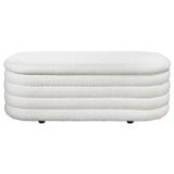 Cabana White Boucle Bench w/Storage
