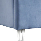 Candace Acrylic Contemporary Bed - Elegant Velvet Design with Deep Tufting & Sturdy Wood Frame