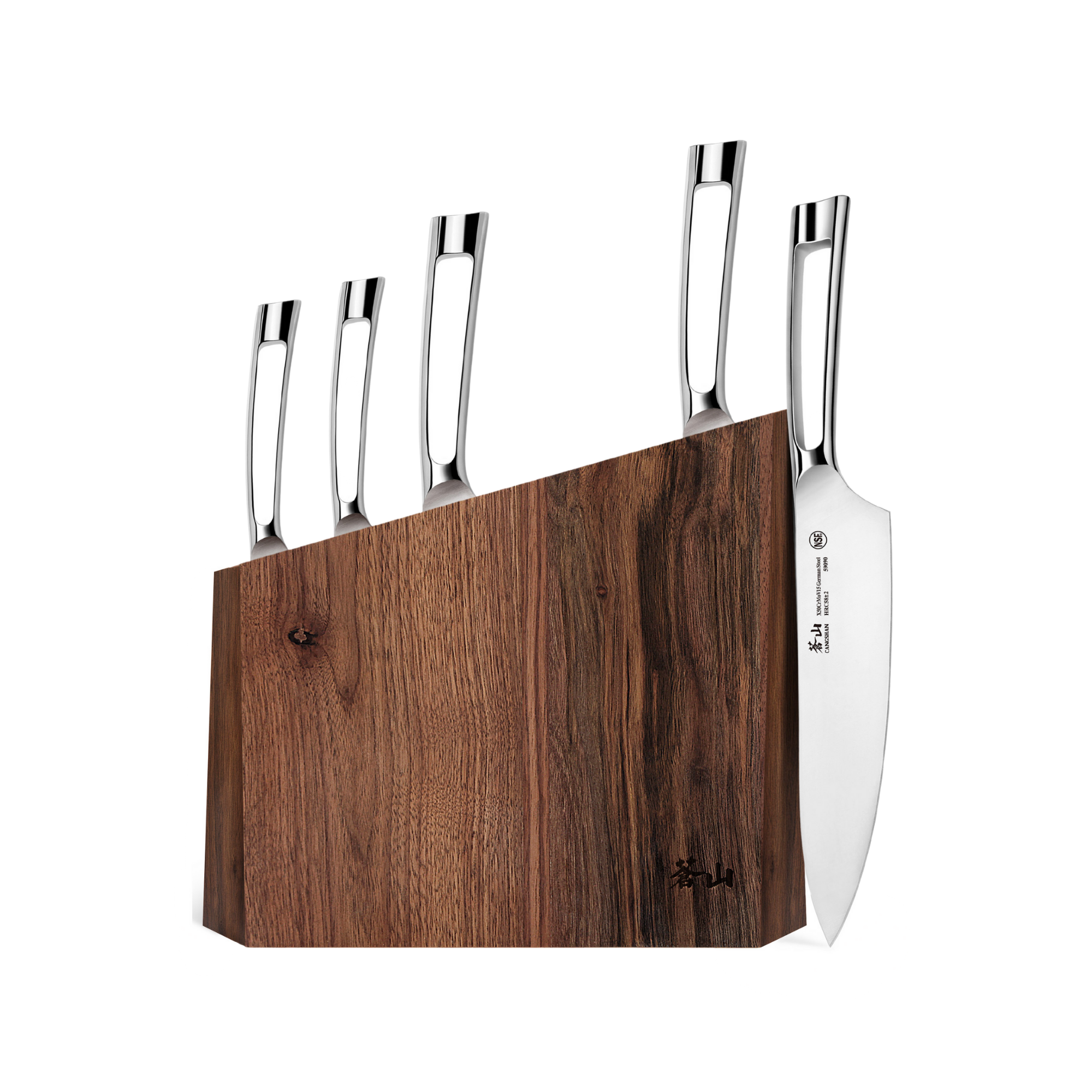 N1 Series 6-Piece Knife Block Set, Walnut Block, Forged German Steel, 61017