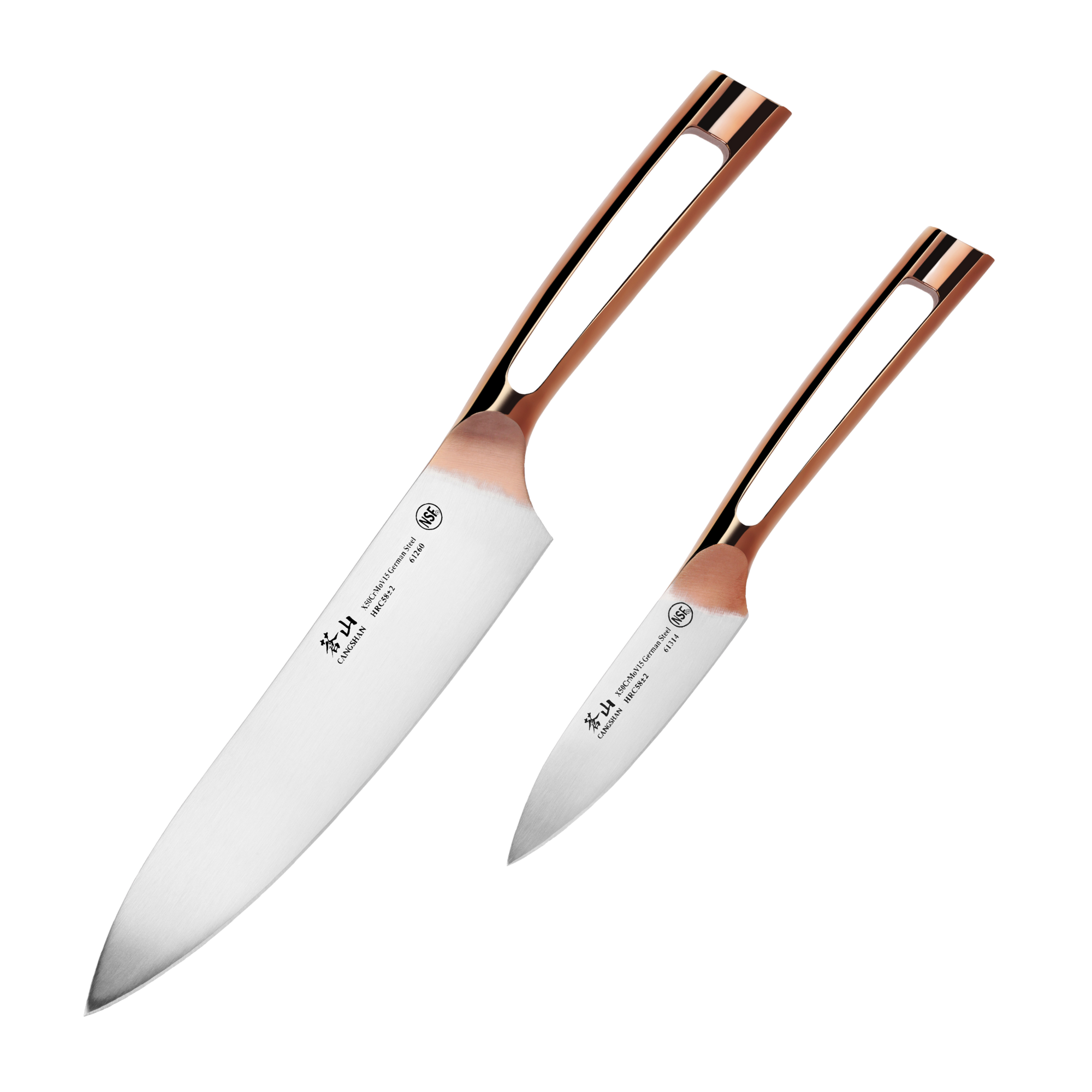 N1 Series 2-Piece Starter Knife Set, Copper Plated Handle, Forged German Steel, 61871