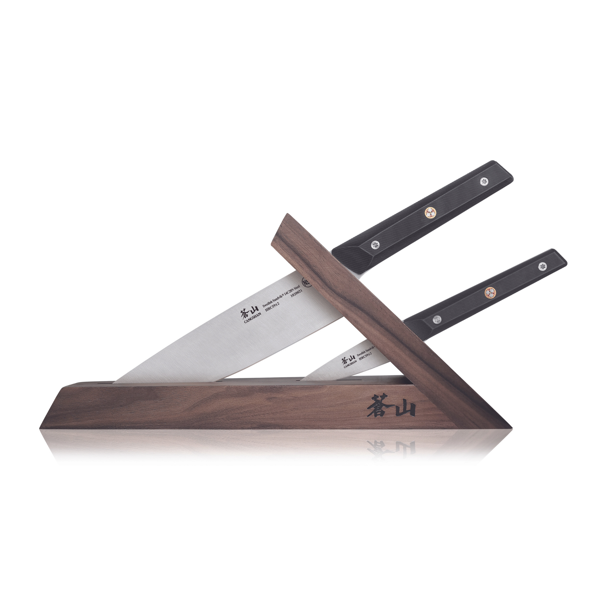 TG Series 3-Piece TAI Knife Block Set, Walnut Block, Swedish 12C27M Steel, 1021325