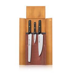 TG Series 4-Piece Knife Leather Roll Set, Swedish 12C27M Steel, 62304