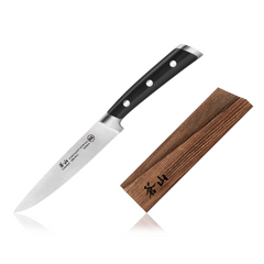 TS Series 5-Inch Utility Knife and Wood Sheath, Forged Swedish 14C28N Steel, 1020700