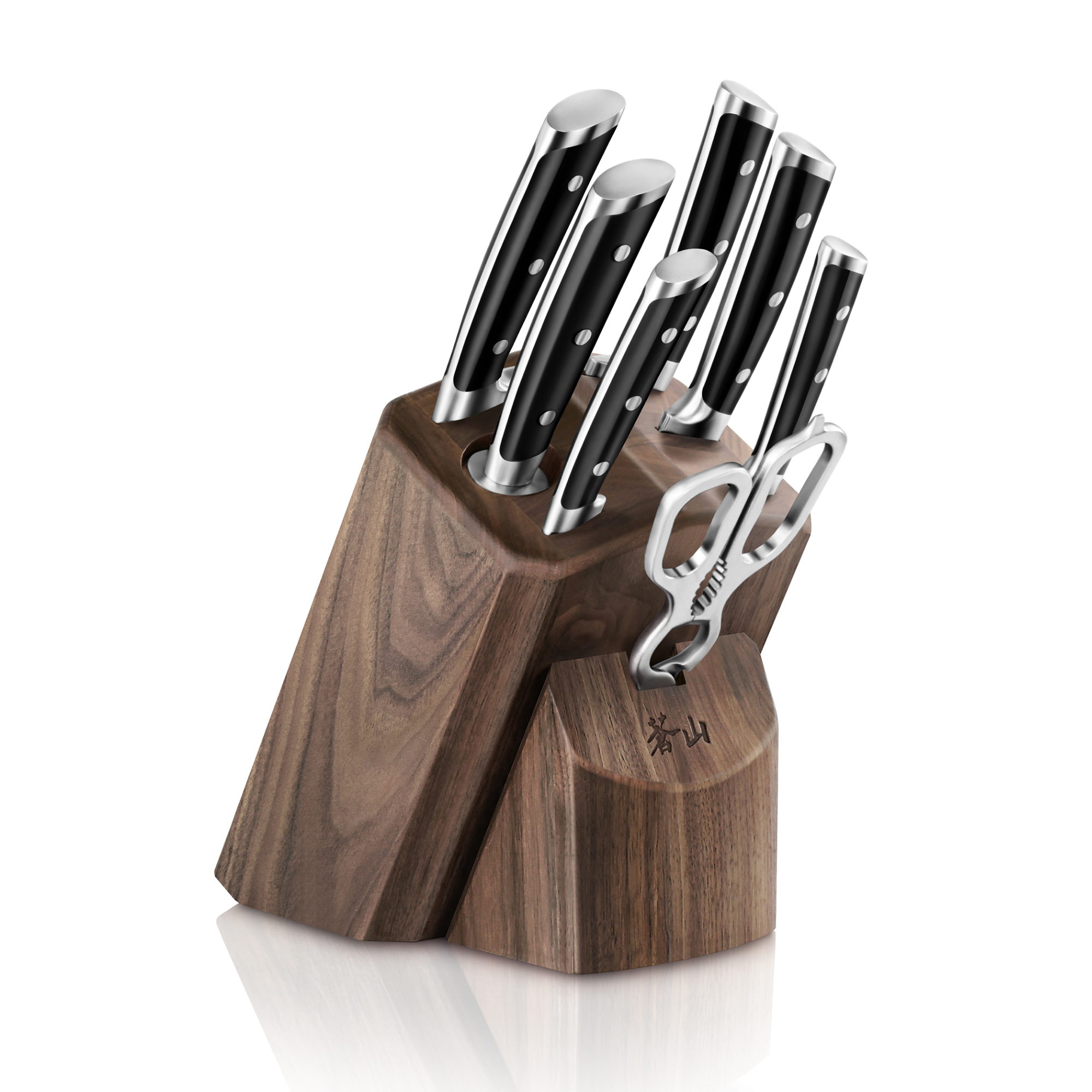 TS Series 8-Piece Knife Block Set, Forged Swedish 14C28N Steel, Walnut Block, 1020878