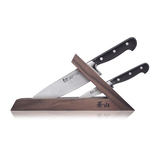 TV2 Series 3-Piece TAI Knife Block Set, Forged Swedish 14C28N Steel, Walnut Block, 1021585