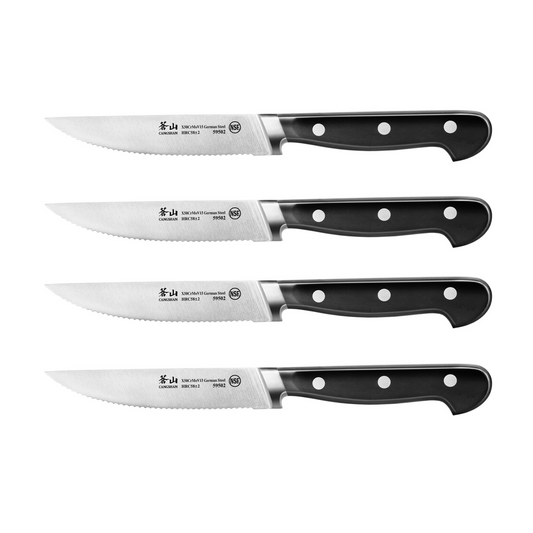 V2 Series 4-Piece 5-Inch Steak Knife Set, Forged German Steel, 1020373