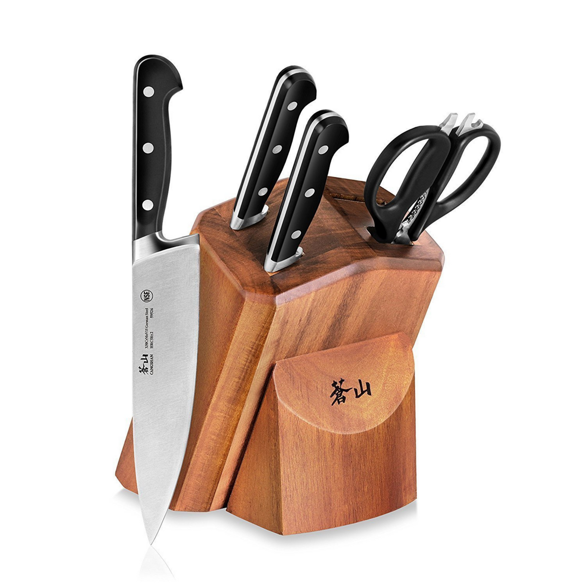 V2 Series 5-Piece Starter Knife Block Set, Forged German Steel, Acacia Block, 1022520