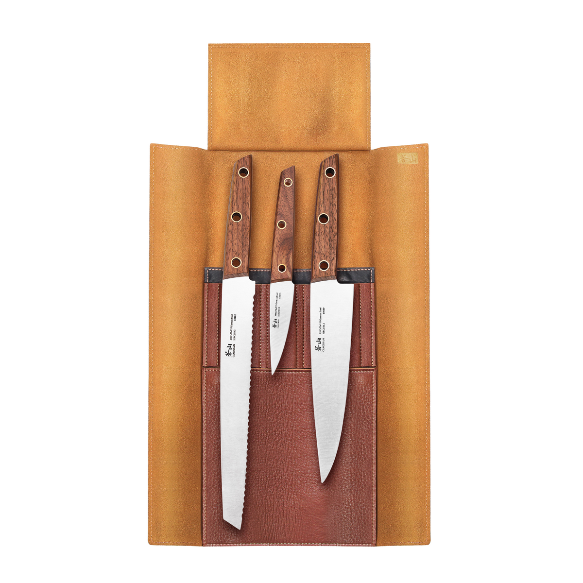 W Series 4-Piece Leather Roll Knife Set, German Steel, 59953