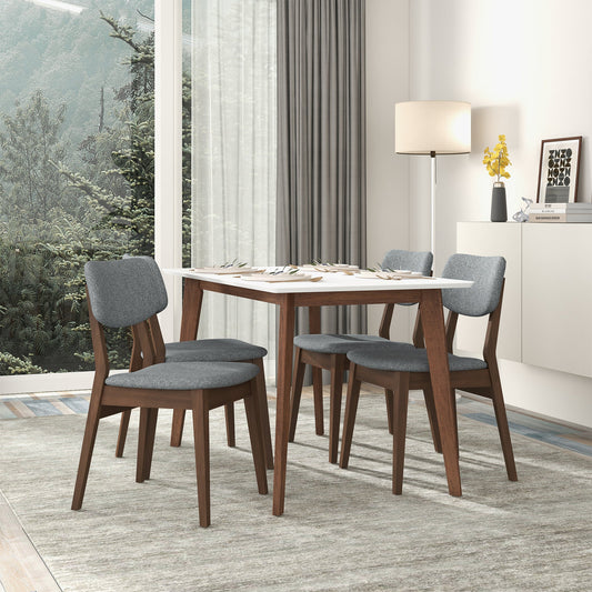 Carlos Dark Grey Fabric Solid Back Side Chair (Set Of 2)