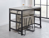 Carson 3-Piece Kitchen Island Set (Table & 2 Counter Chairs)