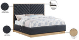 Casa Luxurious Vegan Leather King Bed with Chevron Tufting and Natural Finish for Modern Elegance