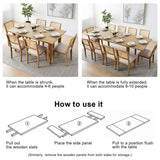 Chandler 63"-95" Large Wood Rectangular Extendable Dining Table