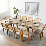 Monica Rattan Solid Wood Upholstered Dining Chair (Set of 2)